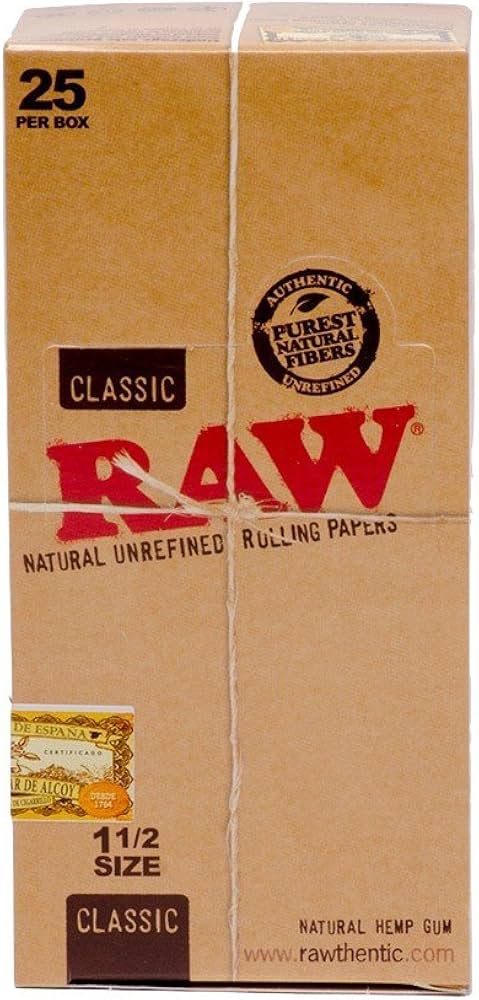 Raw Classic Paper 1 1/2-33 leaves per pack